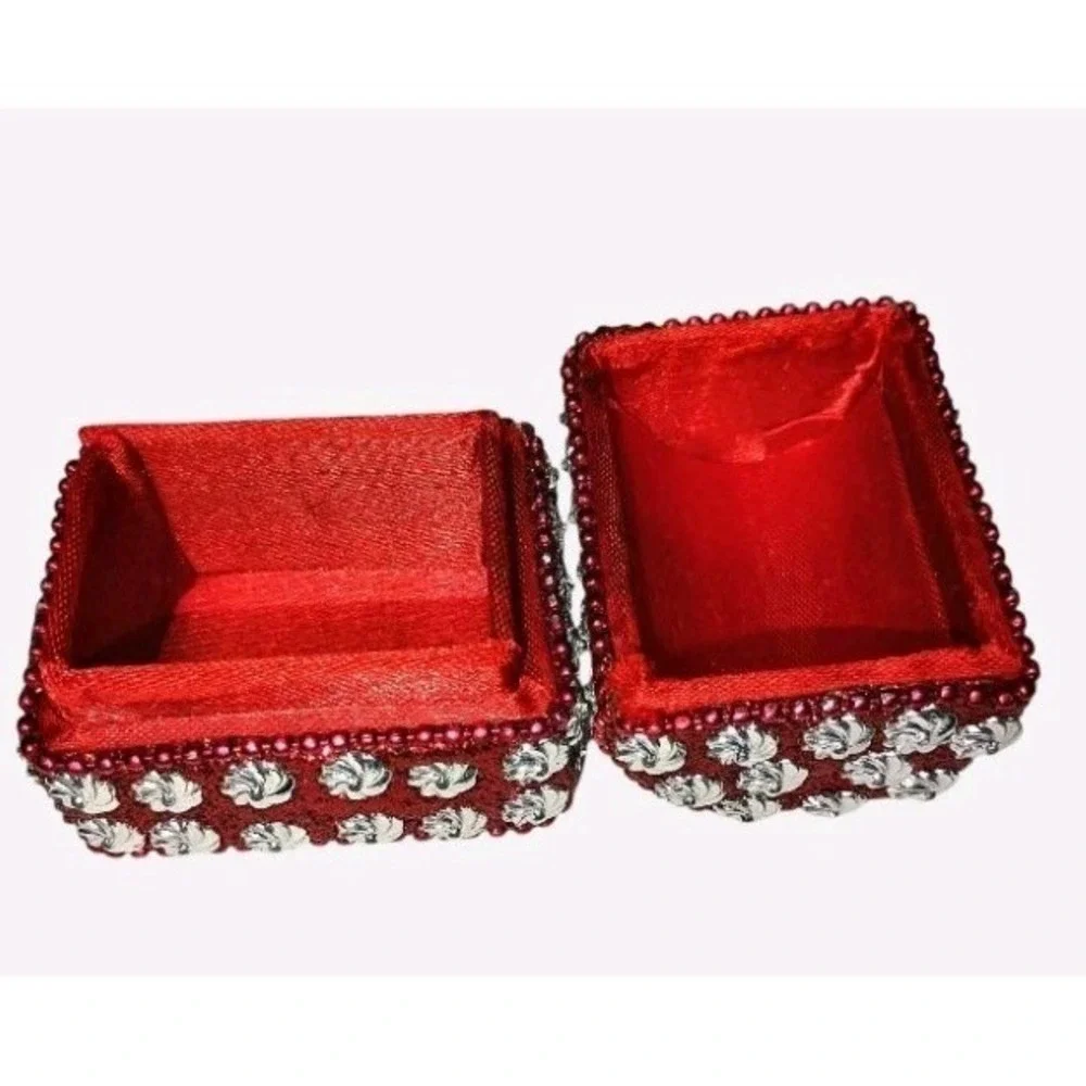 Mini Jewelry Box Beads Hand Decorated Small Jewelry Keepsake Boxes Trinket